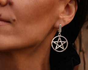 295 sterling silver pentagram earrings