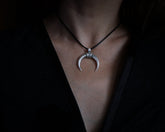 Mithras Tusk Crescent Moon Necklace